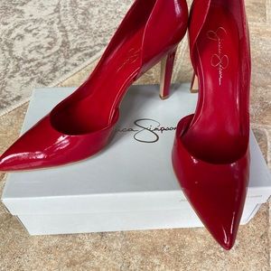 JESSICA SIMPSON Red Patent Pump Heels SZ 10